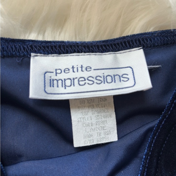Vintage 90s Petite Impressions Blue Velvet Fairy Goth Cami Tank Top Size L - Picture 5 of 7